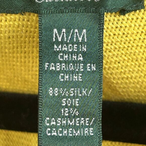 Lauren Ralph Lauren Exclusive Yellow Silk Cashmere Boat Neck Sweater Size Medium - Picture 9 of 10